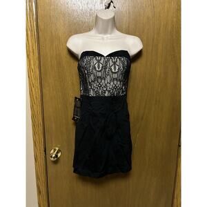 NWT $129 BEBE size 6 Lace CORSET BUSTIER Bodycon Mini Dress OPTIONAL STRAP Y22